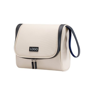 Large Capacity PU Leather Travel Toiletry Bag Multi-functional Hanging Wash Bag with Hook